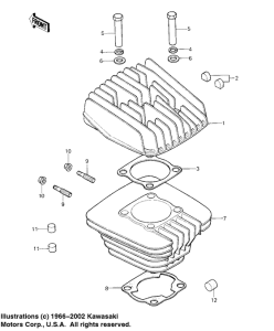 KE125 Головка блока цилиндров / цилиндр