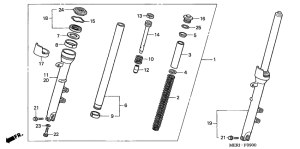 CBF600 (Naked, ABS) Вилка передней оси