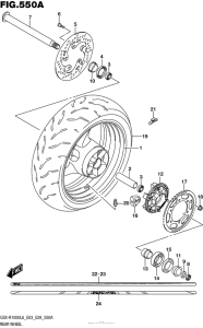 GSX-R1000 Rear Wheel (Gsx-R1000L6 E03)
