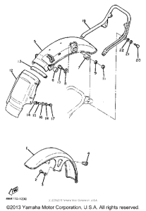 XS650SJ Крыло переднее и задние