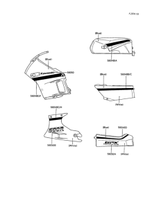 ZX500 Decals(blue / white)(zx500-b2 / b3)