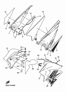 WR250R Боковые обтекатели