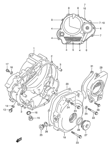 DR350 Crankcase cover ass`y  (v
