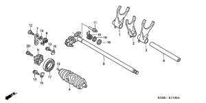 VT125 Вилка переключения передач