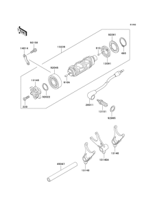 VN800 Валы и вилки переключения передач