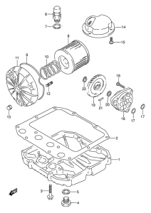 GS500 Масляный насос и фильтр