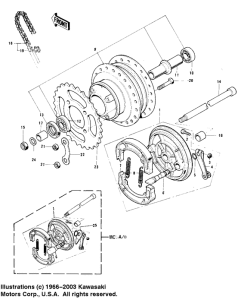 MC1 Rear hub / brake / chain