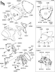 EJ650 Левая крышка двигателя