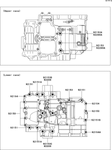 EX650 Болты крепления картера