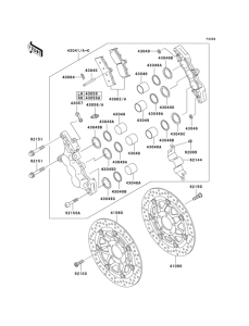ZX600 Передний тормоз