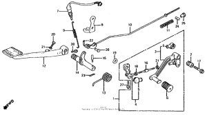 CB700SC Gearshift pedal + brake pedal