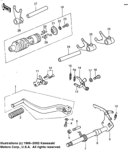 KX125 Переключатель передач