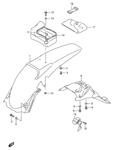 RMX250 Заднее крыло