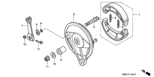 VT125 Задний тормоз
