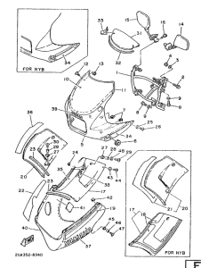 RD350LC Обтекатель 1