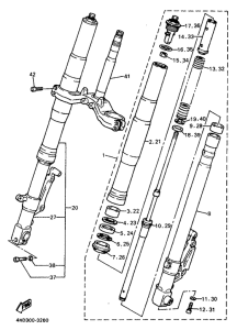 YZF750R Передняя вилка