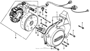 CB400 Left crankcase cover + alternator