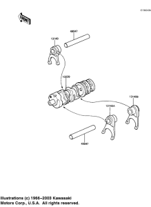 AR50 Gear change drum & forks