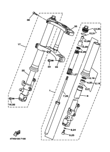 TZ250 Вилка передней оси
