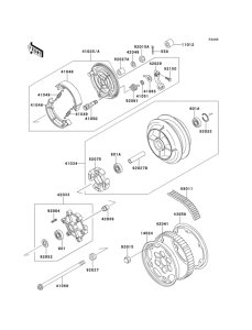 EN500 Задняя ступица колеса