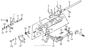 GL1000 Shift drum + shift fork