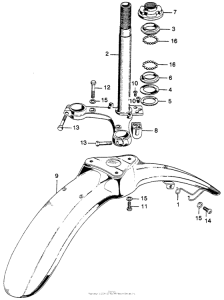 SL125 Steering stem + front fender