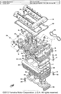 XS850SG Цилиндр и головка цилиндра