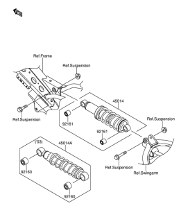 DR-Z110 Абсорбер удавный в сборе задний