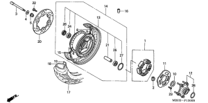 VT1100C3 Rear wheel complete assy