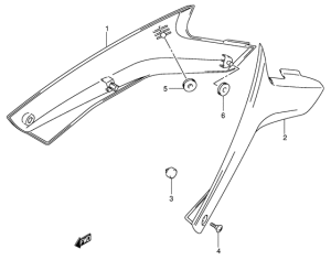 DL1000 Обтекатель задний