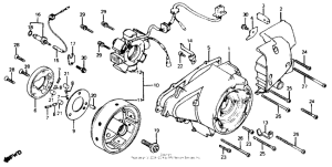 CM200 Left crankcase cover + alternator