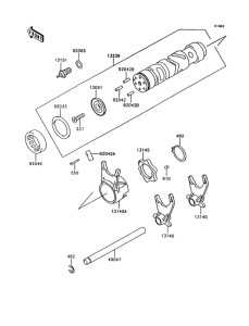 Z750 Валы и вилки переключения передач