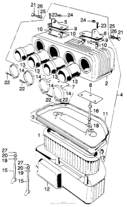 CB750 Air cleaner case + element