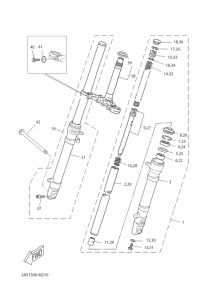 TZR50 Вилка передней оси