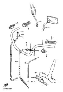 XV500 Steering handle. cable