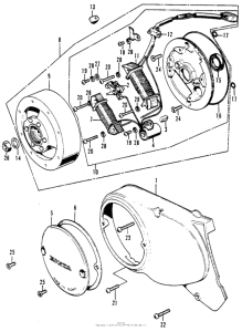 CT70 Left crankcase cover + alternator