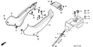 NSR50F Side cover / oil tank