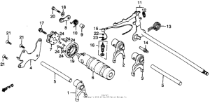 CB450 Gearshift drum + gearshift arm