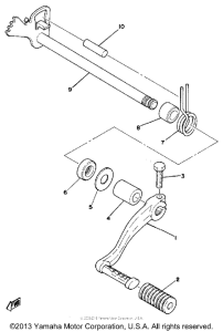 YZ400F Вал переключения
