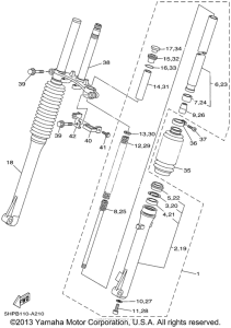 TTR125P Передняя вилка