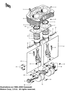 KZ400 Cylinder / pistons / crankshaft