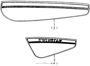 CM185 Fuel tank strip + emblem side cover 79