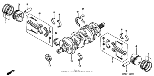 GL1500CD Коленчатый вал и поршни
