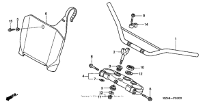 CR125R Handlebar + top bridge ('02-'03)