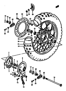 RM125 Rear wheel complete assy