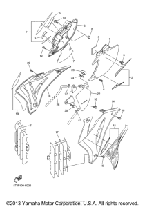 WR450F Боковые обтекатели