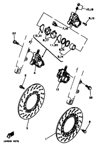 RD350F Передний суппорт