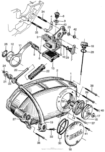 CA95 Oil pump + filter + right crankcase cover