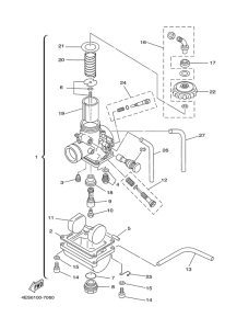 YZ80LW Карбюратор