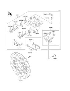 EX250 Передний тормоз